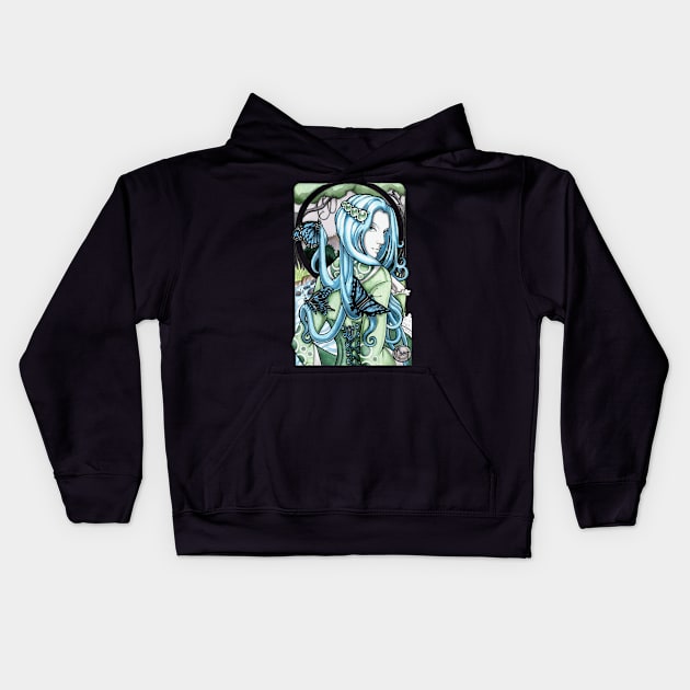 Art Nouveau Butterflies Kids Hoodie by Nat Ewert Art